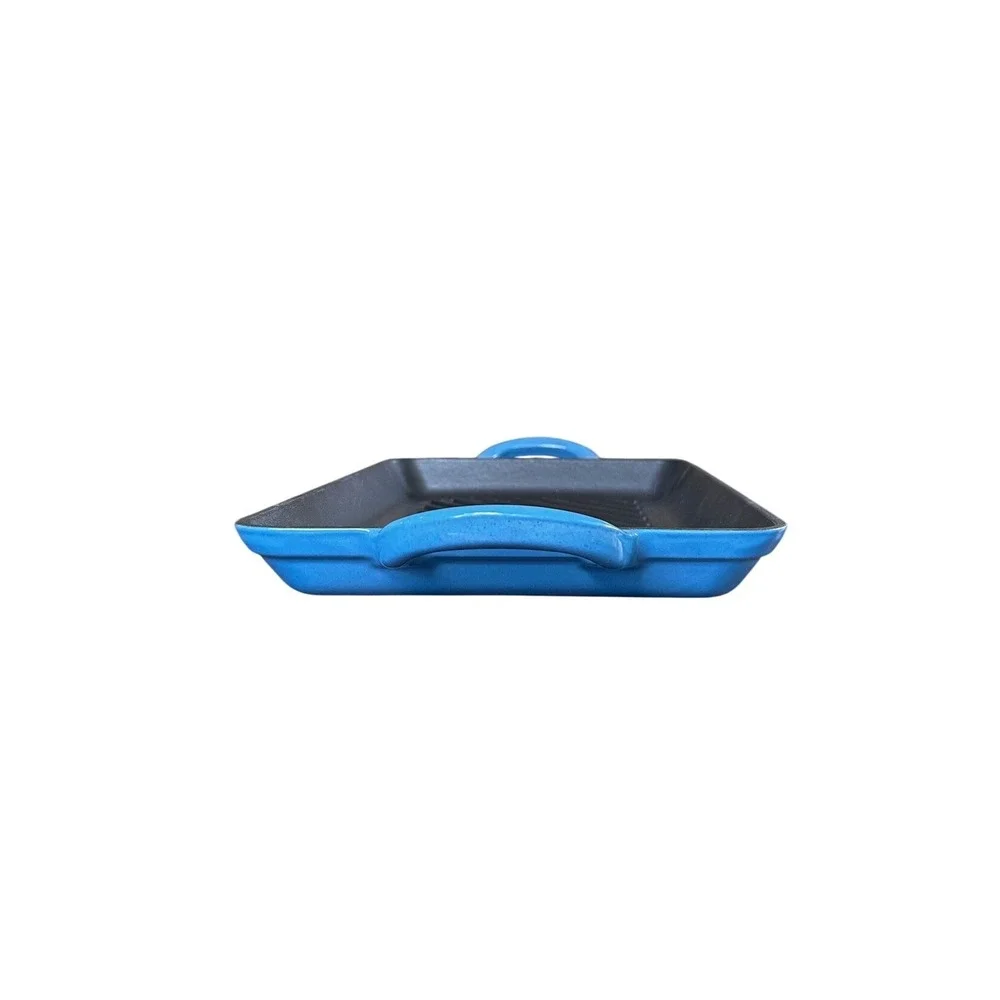 Crofton Enameled Cast Iron Rectangular Grill‎ Pan Blue 13in 33cm Double Handle